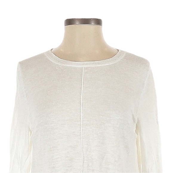 360 Sweater Revolve Ivory 100% Linen Sunglasses Studded Pullover Size S - Picture 4 of 10